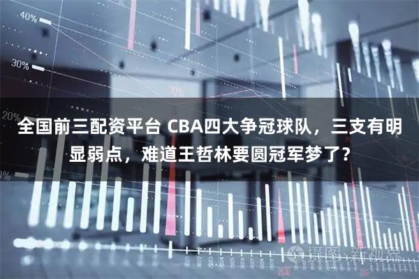 全国前三配资平台 CBA四大争冠球队，三支有明显弱点，难道王哲林要圆冠军梦了？